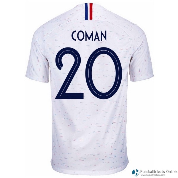 Frankreich Trikot Auswarts Coman 2018 Weiß Fussballtrikots Günstig